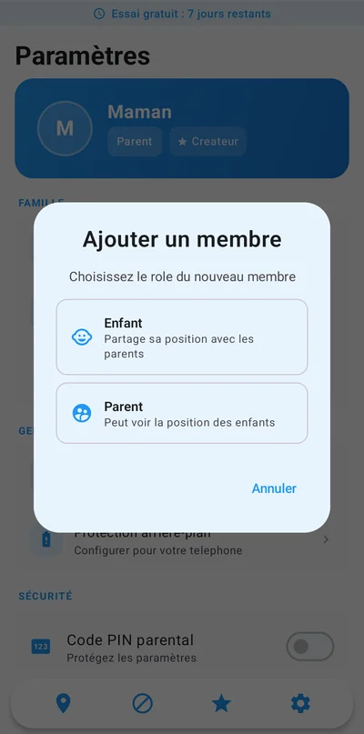 Ajouter un membre à la famille